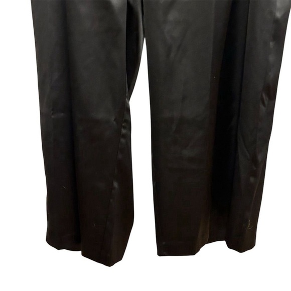 Michael Kors Women's Plus Size 18 Black Wide-Leg Satin Trousers - Picture 6 of 10
